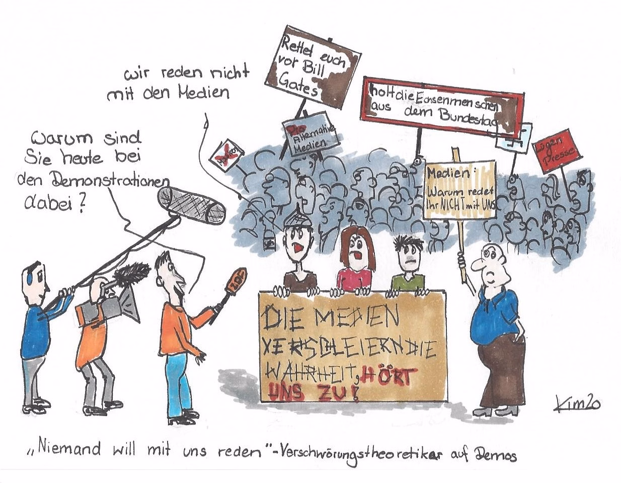 „Niemand will mit uns reden“ – Verschwörungstheoretiker auf Demos